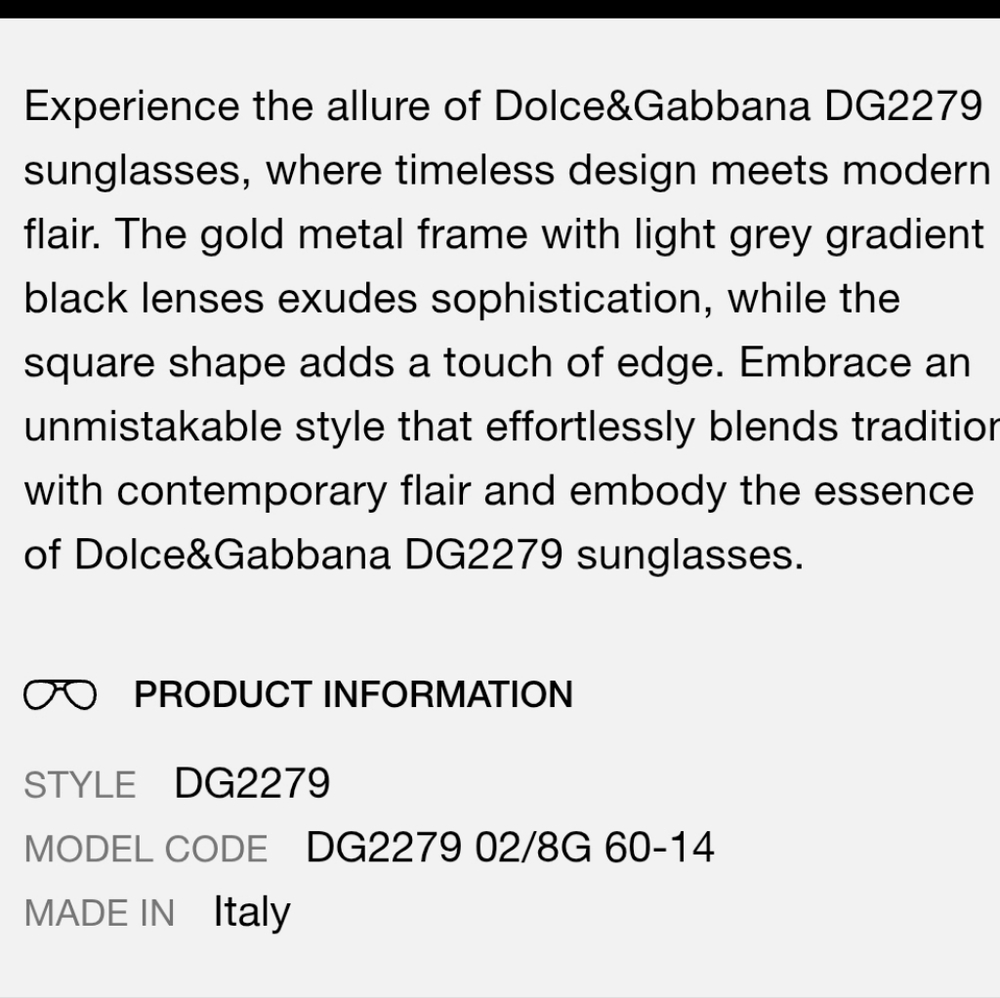 Women's Dolce & Gabbana Gold Frame Sunglasses with Black Lenses - Picture 7 of 8